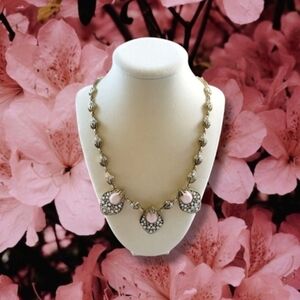 Plunder | NWOT 'Tatiana' Light Pink Stone Faux Pearl Rhinestone Necklace